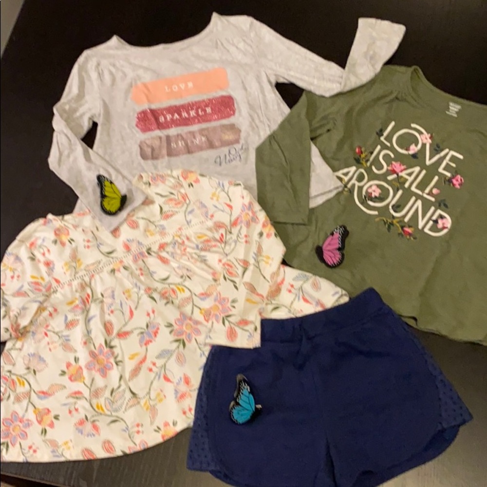 BUNDLE girls kids clothes 5T short & shirts